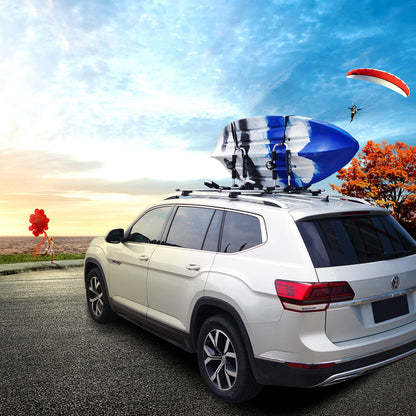 ARTIPOLY Kayak Roof Rack for 2 Kayaks, 4-in-1 Multifunction Bilateral Kayak & Canoe Car Racks J-Bar with Paddle Holder for Easy Mount Kayak/Surf/Ski/Canoe/SUP on SUV, Car and Truck Crossbar