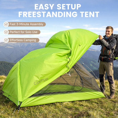CANTUO Ultralight Camping Backpacking Tent 2 Person - Windproof & Waterproof PU5000mm 20D Nylon Tents for Camping, Hiking, Bikepacking