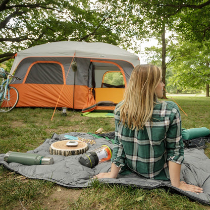 CORE 10 Person Tent | Large Multi Room Family Cabin Tent with Carry Bag for Outdoor Car Camping | Included Gear Loft Organizer for Camping Accessories