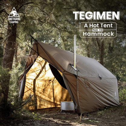 OneTigris TEGIMEN Hammock Hot Tent with Stove Jack, Spacious Versatile Wall Tent with Snow Skirt, 3000mm Waterproof