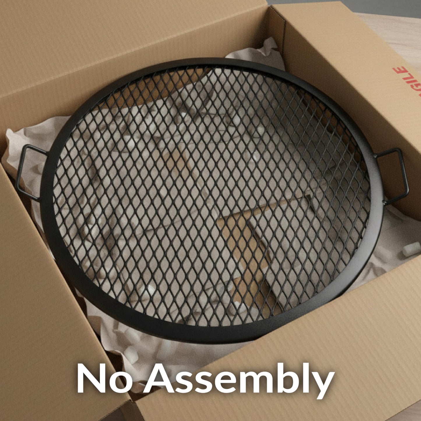 Sunnydaze X-Marks Outdoor Fire Pit Grill Grate for Cooking - Round Fire Pit Grate - Steel Campfire BBQ Grill with Handles - 30-Inch