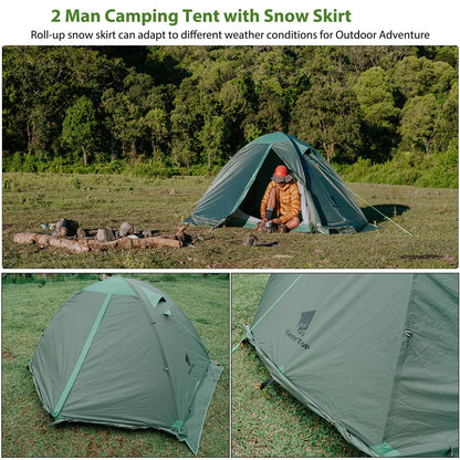 GEERTOP Lightweight 2 Person Backpacking Tent 4 Season Double Layer Waterproof Cold Weather Tent for Camping,Hunting, Hiking, Climbing, Outdoor Travel - Easy Set Up