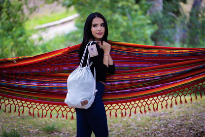 Boho Classic Hammock with Tassel, Handmade, Weather-Resistant, Hammock for Indoor & Outdoor, Lightweight Durable - for Patio, Porch, Backyard Lounging (Inti Red)