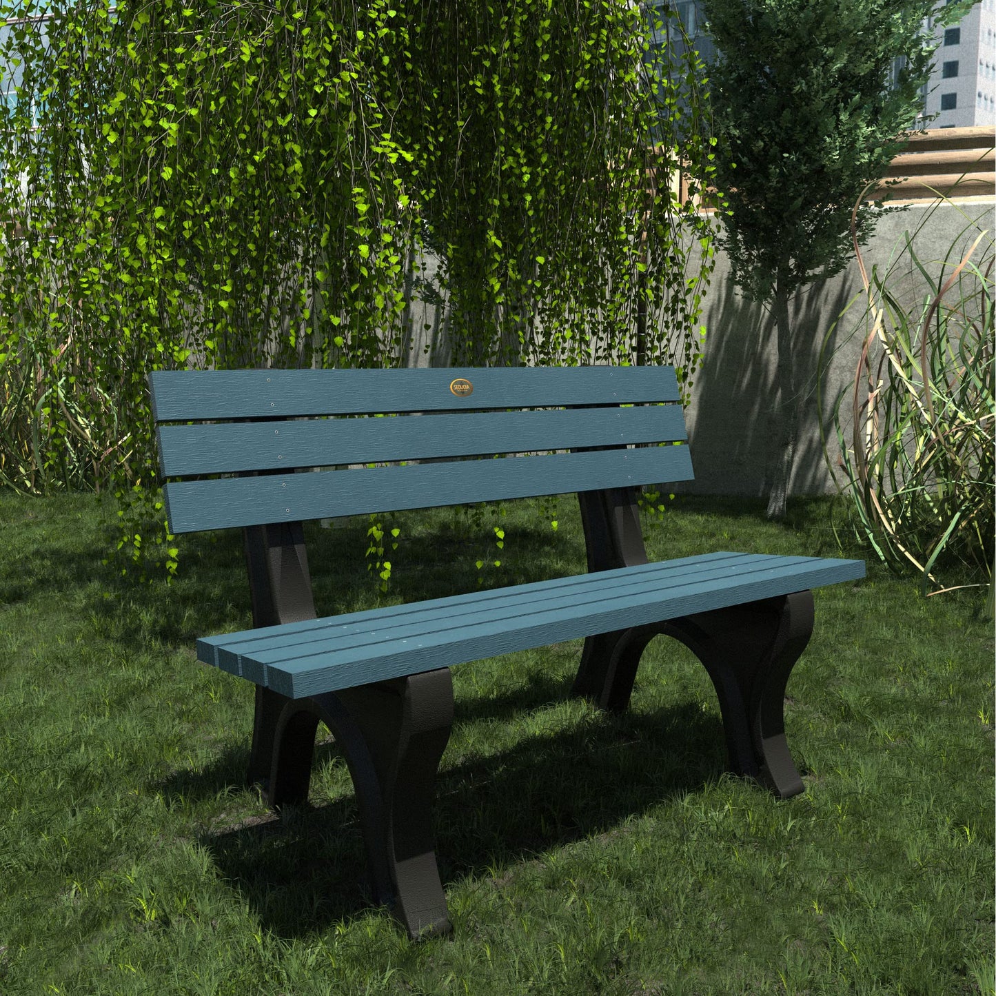 Sequoia Professional Aurora 4 ft Park Bench, Nantucket Blue