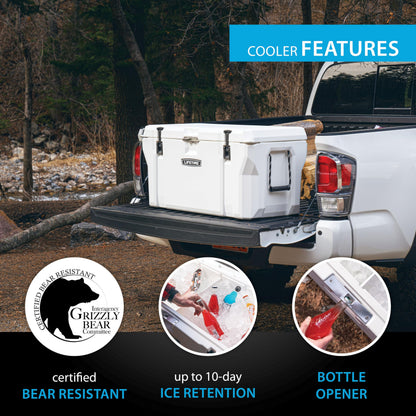 Lifetime 115‑Quart High Performance Cooler, Up to 10‑Day Ice Retention, IGBC Bear‑Resistant, Camping & Hunting Ice Chest with Cutting Board Divider
