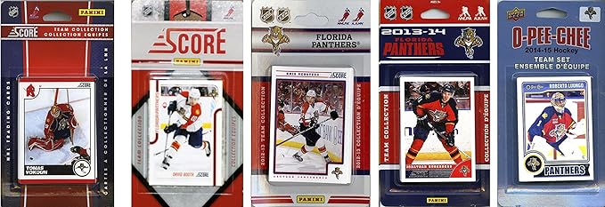NHL Florida Panthers 5 Different Licensed Trading Card Team Sets Brown One Size