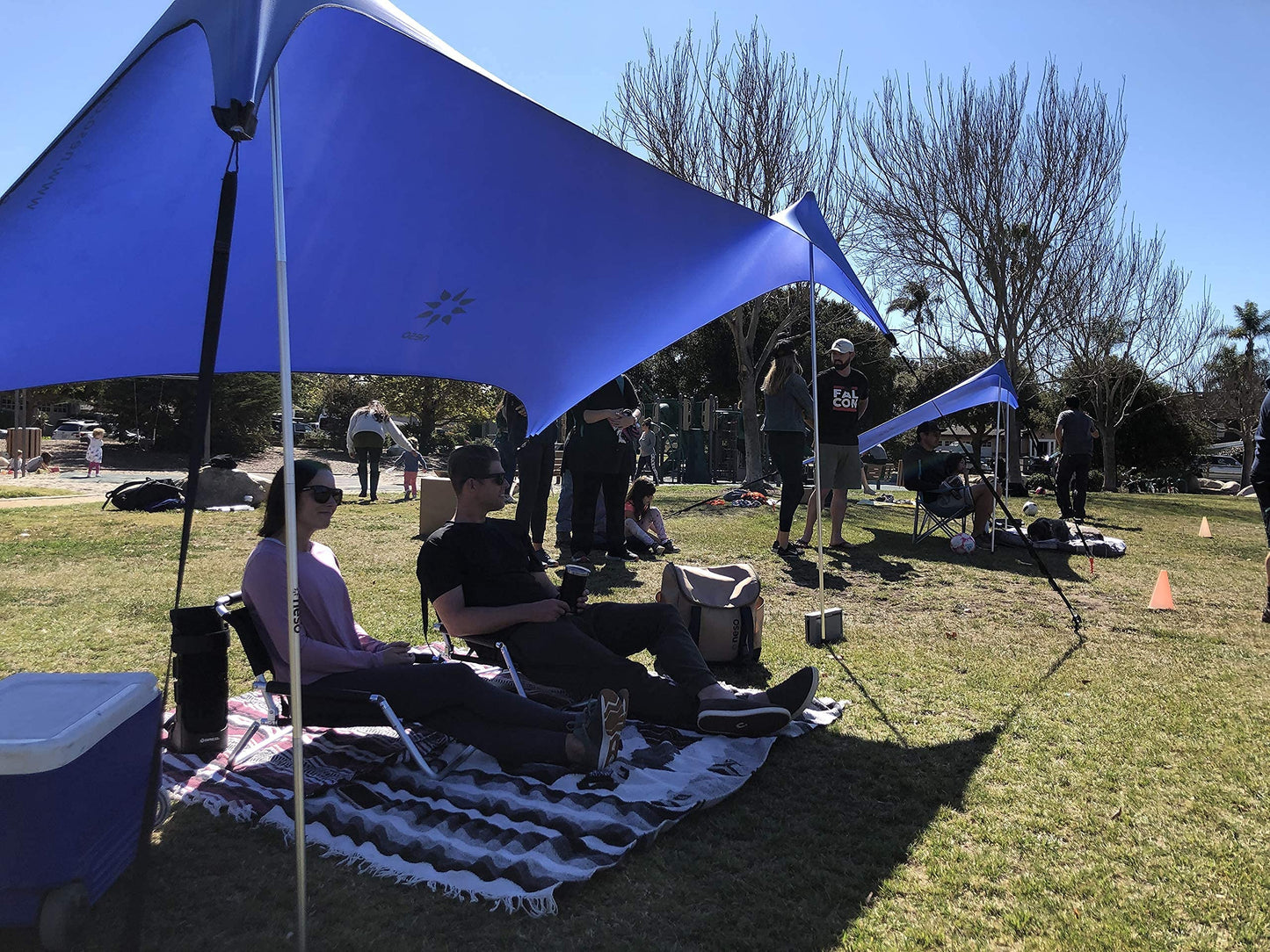 Neso Sidelines Grande Sports Tent - Lightweight and Portable Sun Shelter and Shade Tent for Outdoor Activities - Patented Reinforced Corners - UPF 50+ - 7ft Tall, 11 x 4.5 ft - Periwinkle Blue