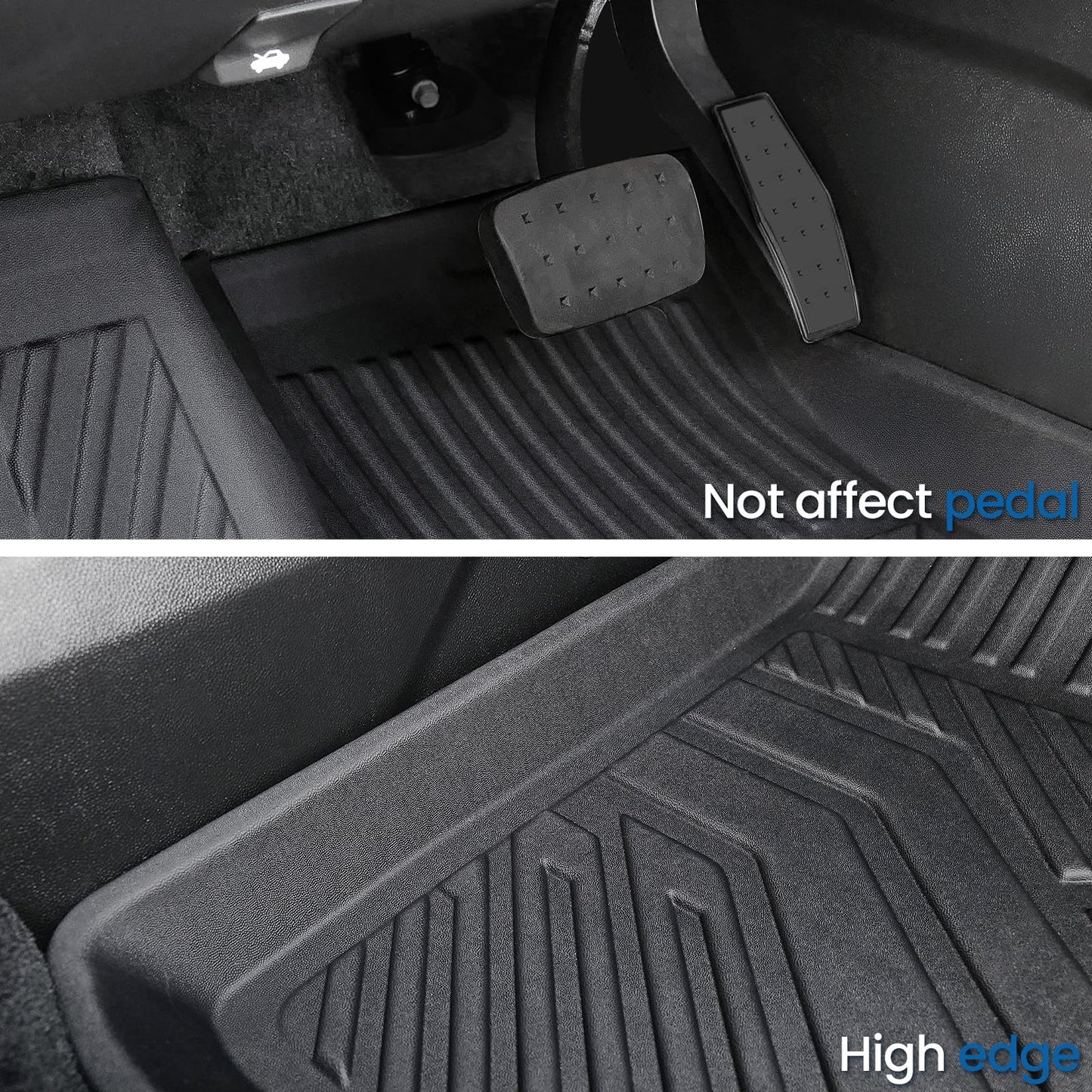 JOULARISE Floor Mats Set for 2024-2026 Chevy Traverse & 2024-2026 GMC Acadia & 2025-2026 Buick Enclave, Only for 7 Seats Captain Chairs, All Weather TPE Cargo Liner Door Sill Guards Accessories