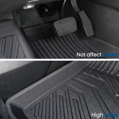 JOULARISE Floor Mats Set for 2024-2026 Chevy Traverse & 2024-2026 GMC Acadia & 2025-2026 Buick Enclave, Only for 7 Seats Captain Chairs, All Weather TPE Cargo Liner Door Sill Guards Accessories