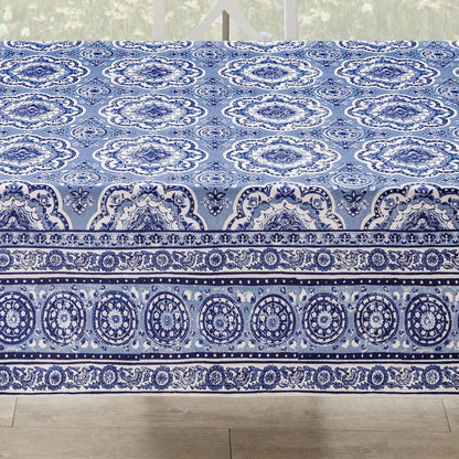 Maison d' Hermine Table Cloth Rectangle Table 100% Cotton 70 x 108 Inches Tablecloth Reusable Decorative for Dining Kitchen Room Farmhouse Home Gifts for Mothers Day Spring Summer - Melodie Bleue