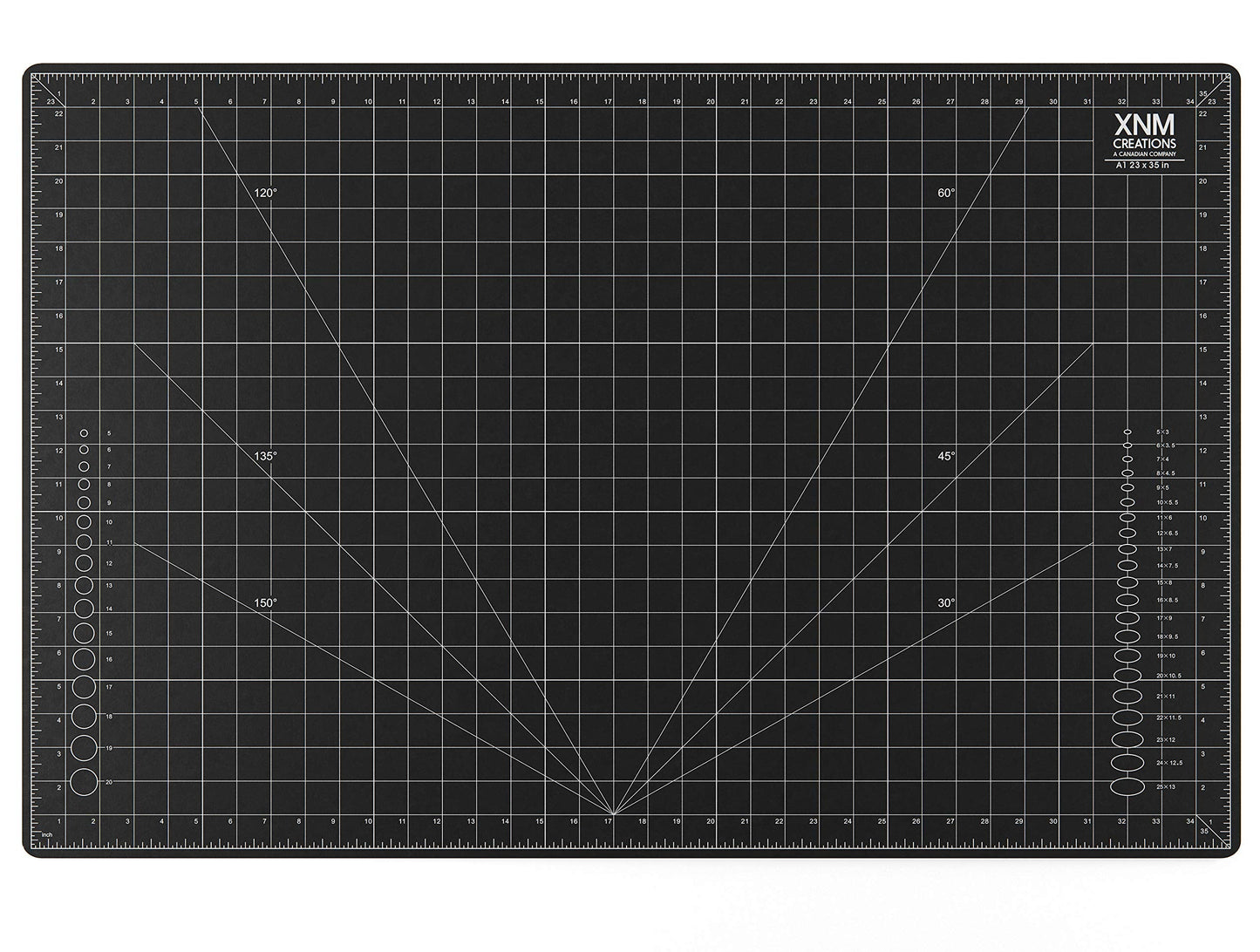 XNM Premium Self Healing Cutting Mat - 24 Inches by 36 inches - A1, 3 Layer Quality PVC Construction - Dual Sided, Imperial and Metric Grid Lines - Perfect for Cutting, Sewing, and Crafts