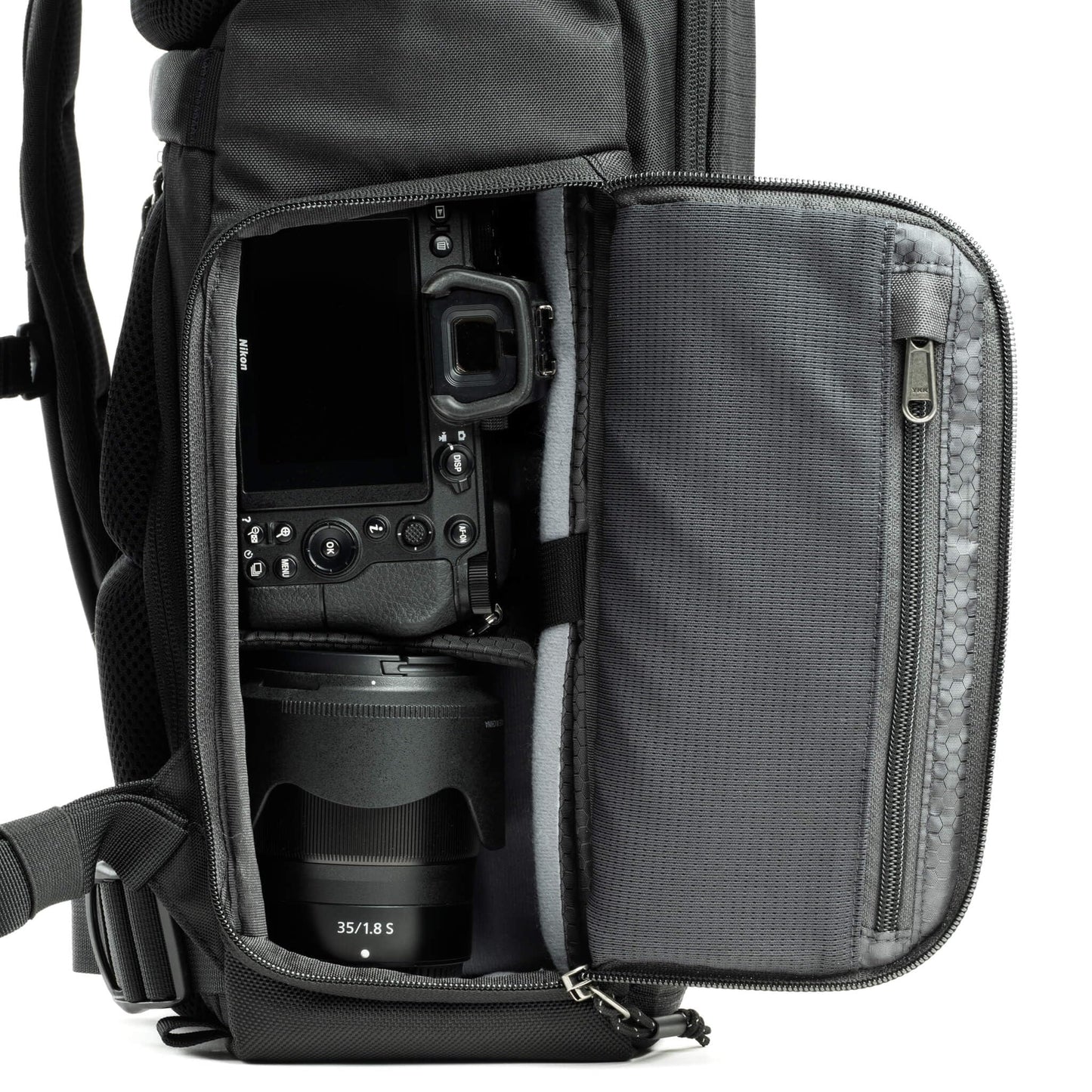 Think Tank FocusPoint 22L RollTop Camera Backpack - Greenway: Expandable Travel & Camera Backpack with Laptop Sleeve, Quick Side and Back Access, Rain Cover – Versatile Photography & Travel Bag