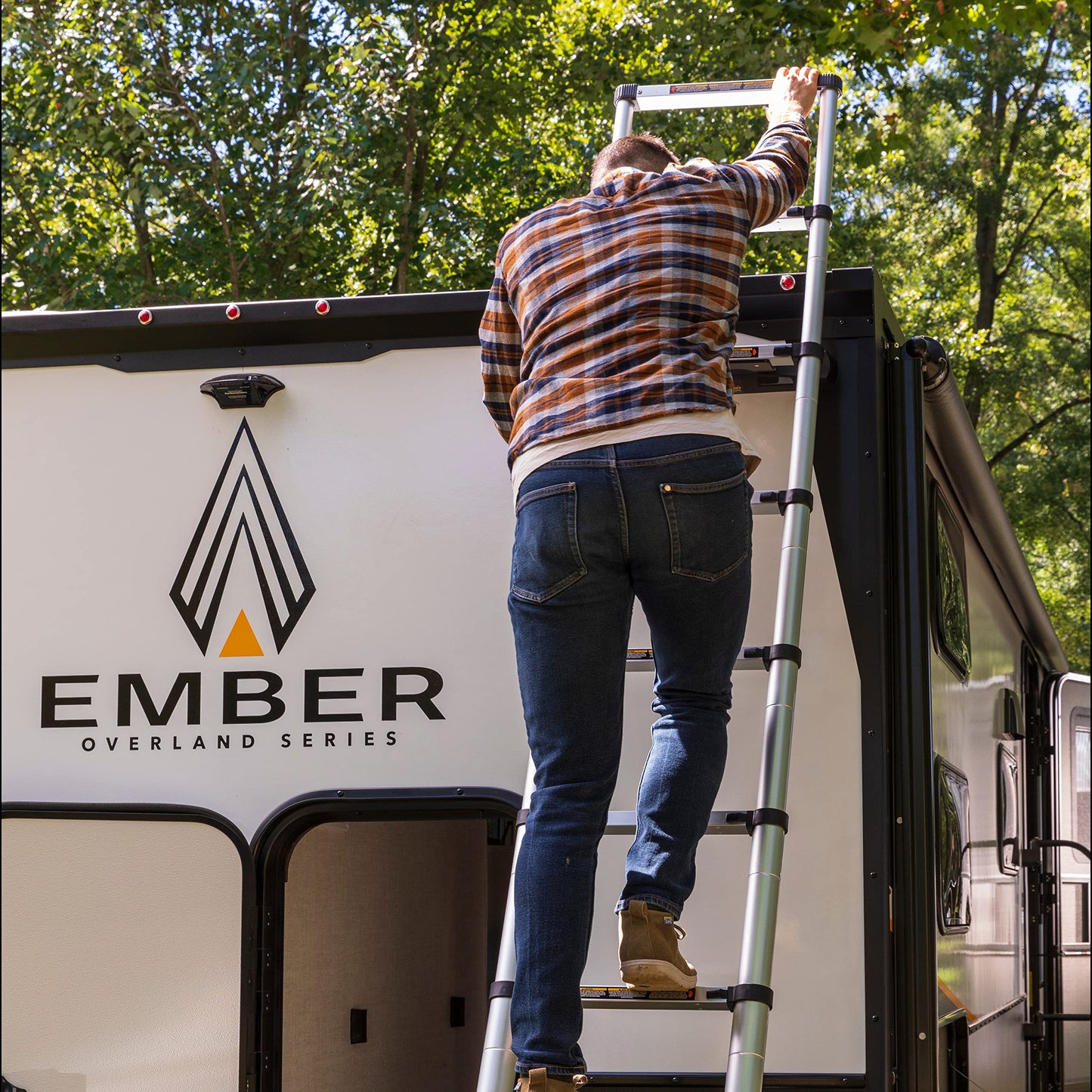 Lippert Components On-The-Go Ladder Telescoping Ladder for 5th Wheel RVs, Travel Trailers and Motorhomes