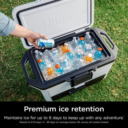 Ninja FrostVault 50qt Hard Cooler with Dry Zone | Integrated Fridge-Temp Dry Storage Drawer | Premium Heavy-Duty Insulated Cooler | Keeps Ice Cold for Days | Spanish Moss | FB151GN1