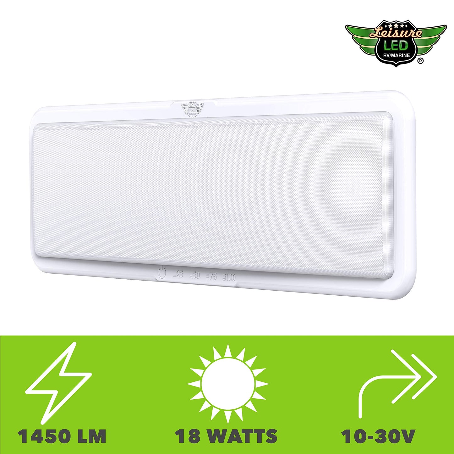 Leisure LED RV LED Ceiling Light Fixture 20" x 6.5" -1450 Lumen with Touch Dimmer Switch Interior Lighting for Car/RV/Trailer/Camper/Boat DC 12V Natural White 4000-4500K (4-PACK)