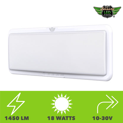 Leisure LED RV LED Ceiling Light Fixture 20" x 6.5" -1450 Lumen with Touch Dimmer Switch Interior Lighting for Car/RV/Trailer/Camper/Boat DC 12V Natural White 4000-4500K (4-PACK)