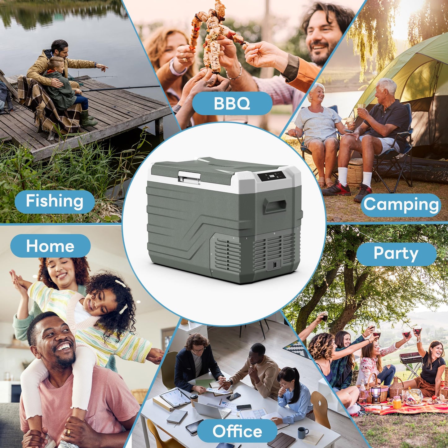 Alpicool Car Refrigerator 12 Volt Refrigerator 37QT. Freezer Electric Cooler, Portable Fridge for Car 12/24V DC 100~240V AC Portable Freezer for Camping RV Camper Truck -4℉-68℉