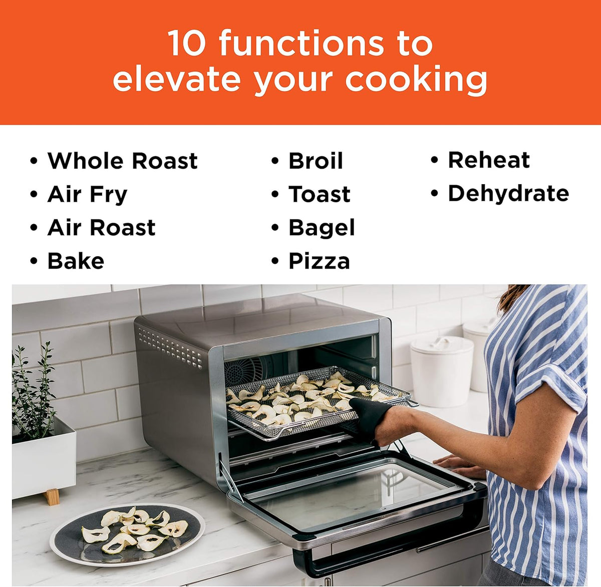 Ninja Air Fryer & Toaster Oven Combo - 10-in-1 Foodi XL Pro | Fits 5-lb Chicken & Sheet Pan | 1800 Watts | Stainless Steel