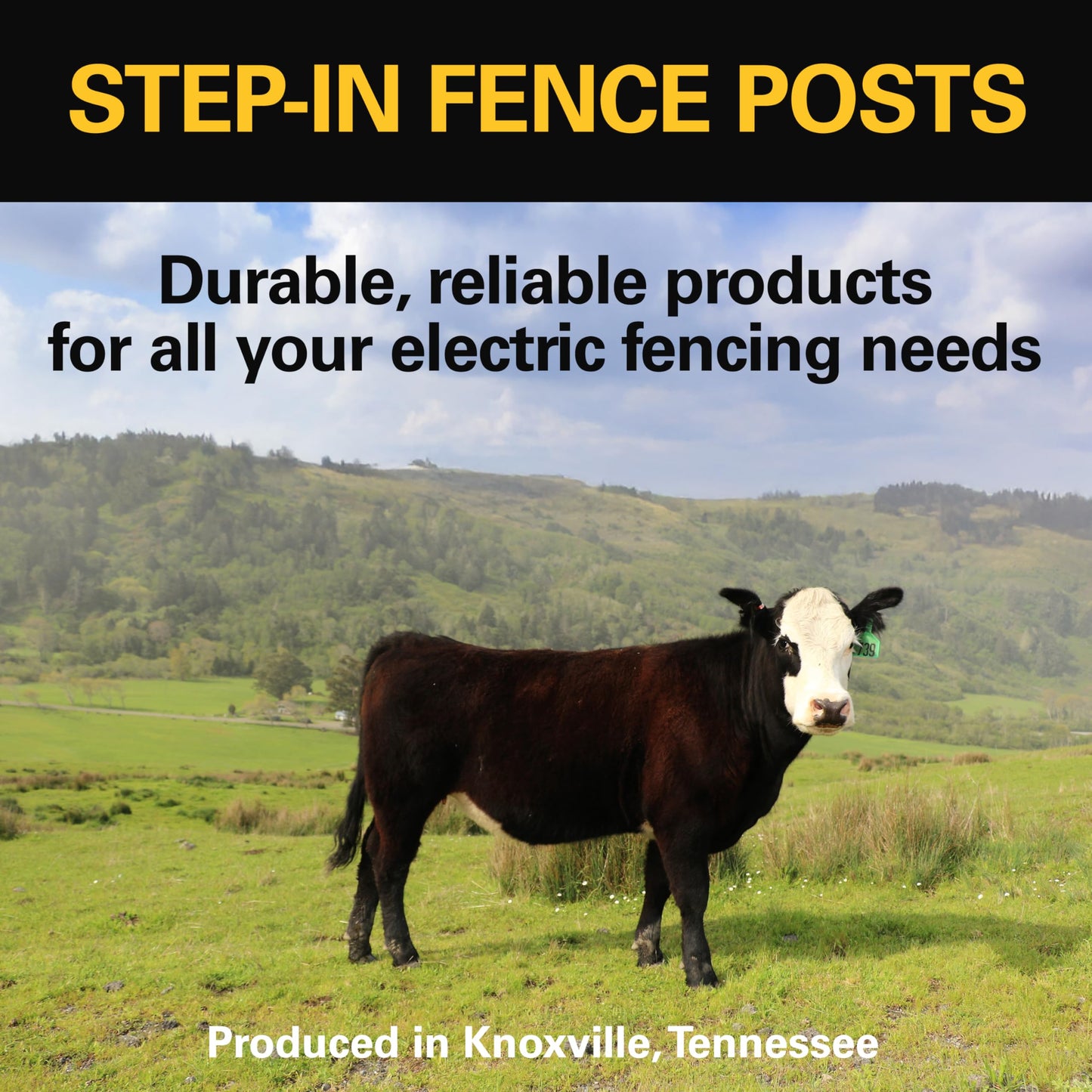 Zareba 4-Foot Step-In Electric Fence Posts - 50 Pack for Electric Fence System - Sturdy Construction - A-48, White - Easy to Install Step In Posts, Includes 50