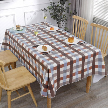 Walrus Heavy Duty Vinyl Tablecloth with Flannel Backing Waterproof Oil-Proof Plastic Table Cloth Stain-Resistant Wipeable Rectangle or Square Table Cover for Indoor and Outdoor (Checkered,60x84 Inch)