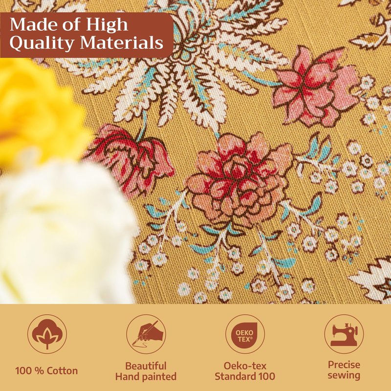 Maison d' Hermine Table Cloth Round Table 100% Cotton 69 Round Inches Tablecloth Reusable Decorative for Dining Kitchen Room Farmhouse Home Gifts for Mothers Day Spring Summer - Marquise