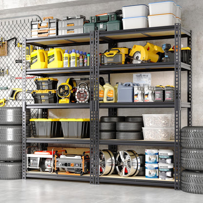 PeakPursuit Heavy Duty Garage Storage Shelves, 5-Tier Adjustable Metal Shelving Rack, 3050 Lb Total Capacity, 48" W x 24" D x 72" H Storage Unit for Kitchen, Pantry, Basement, Bathroom, Laundry