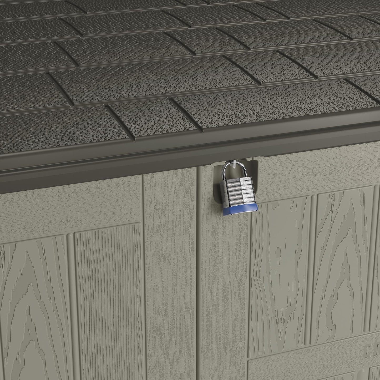 Craftsman Horizontal Shed, Compact Outdoor Storage System, 34 Cu. Ft. Capacity, Made in USA - Lockable Multi-Wall Resin Organizer for Garbage Cans, Garden Tools, Bins, Bikes and Yard Equipment