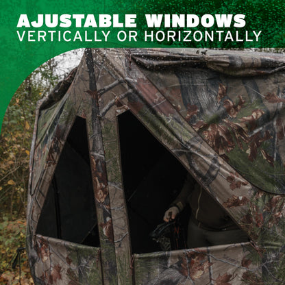 Barronett Blinds® Prowler 300™ Hub Hunting Blind – 80” Tall for Standing Shots, Adjustable Archery Windows, Shoot-Through Mesh, Bloodtrail® Backwoods, PR301BW