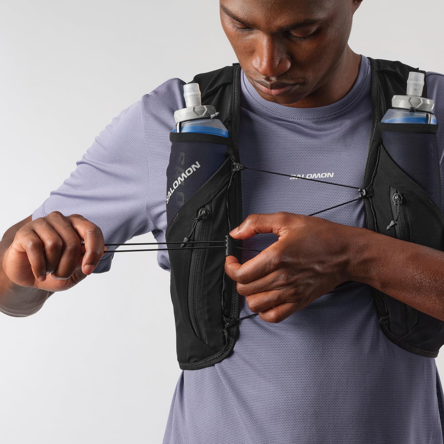 Salomon Unisex Advance Skin 12 | 12 Liter Hydration Trail Running Vest, Black, Medium