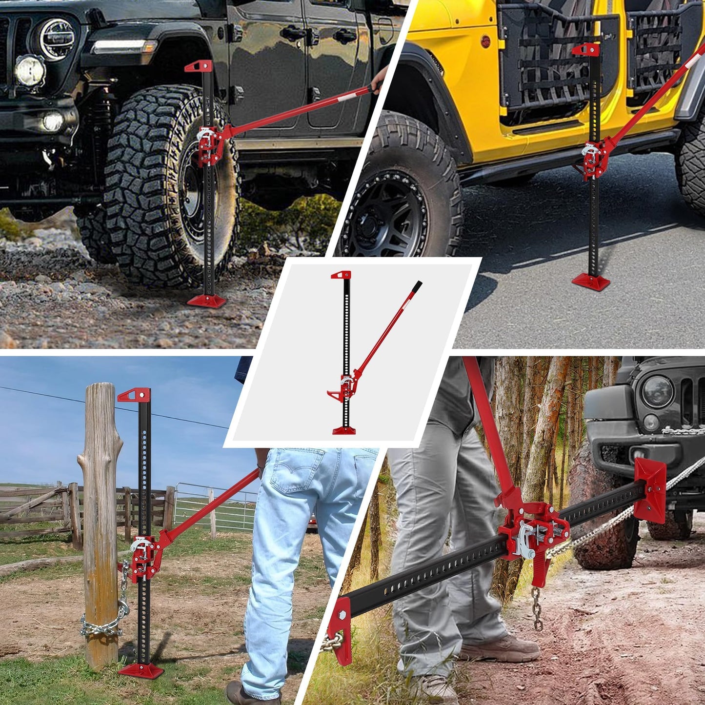 60" Farm Jack 3 Ton Heavy Duty, Hi-Lift Off Road Jack for Truck SUV Tractor - 7000LB Capacity, Ratcheting Lift 5.12-52"