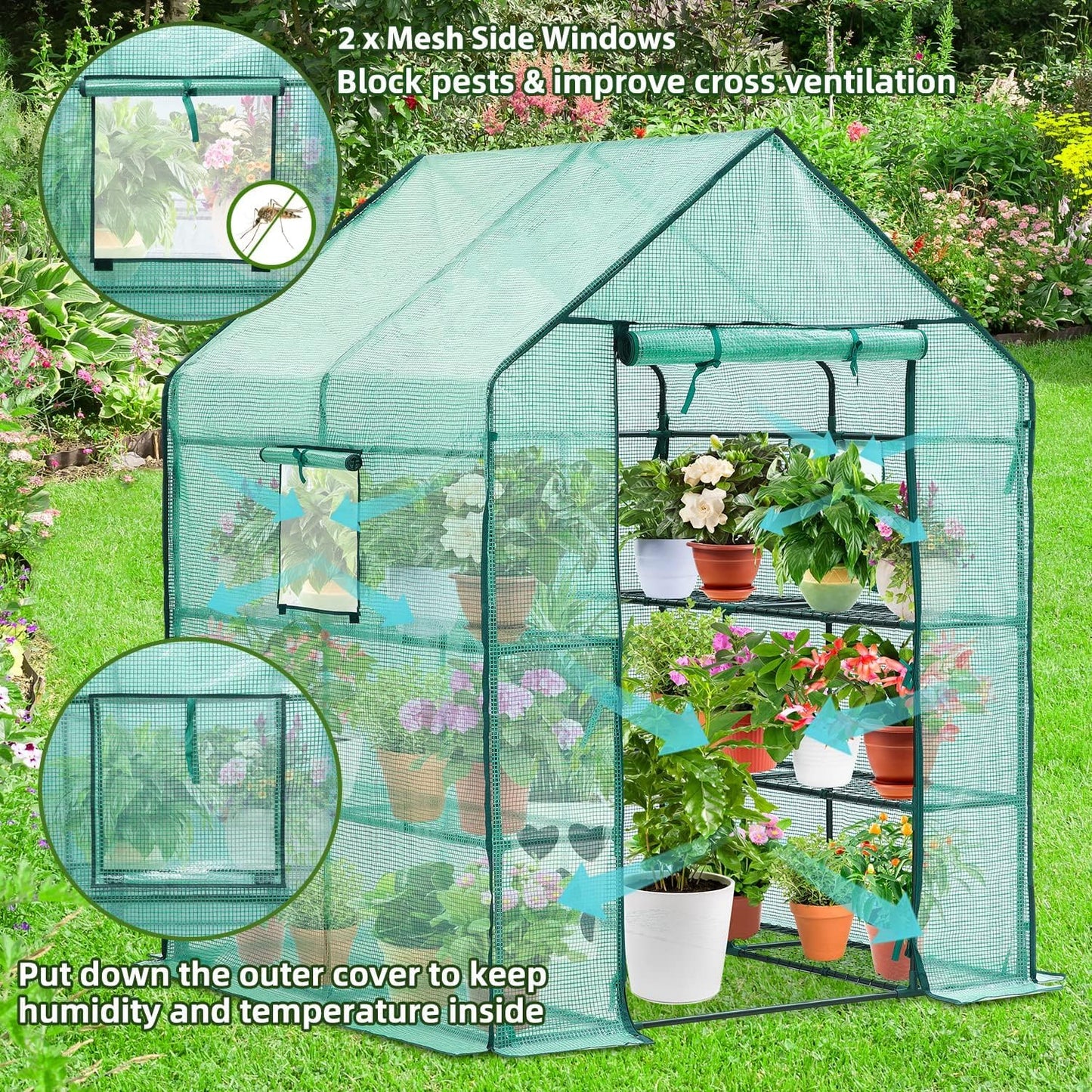 Ohuhu Greenhouse + Garden Bed 6x3x1.9ft