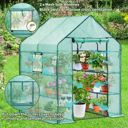 Ohuhu Greenhouse + Garden Bed 6x3x1.9ft