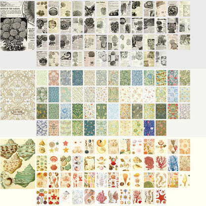 9 Sets 450 Sheets Washi Stickers for Journaling, Plants Fruit Flowers Butterfly Shell Boho Stickers Vintage Aesthetic Scrapbook Sticker for Bullet Journal Art Diary Card Craft Gifts Planner Notebook