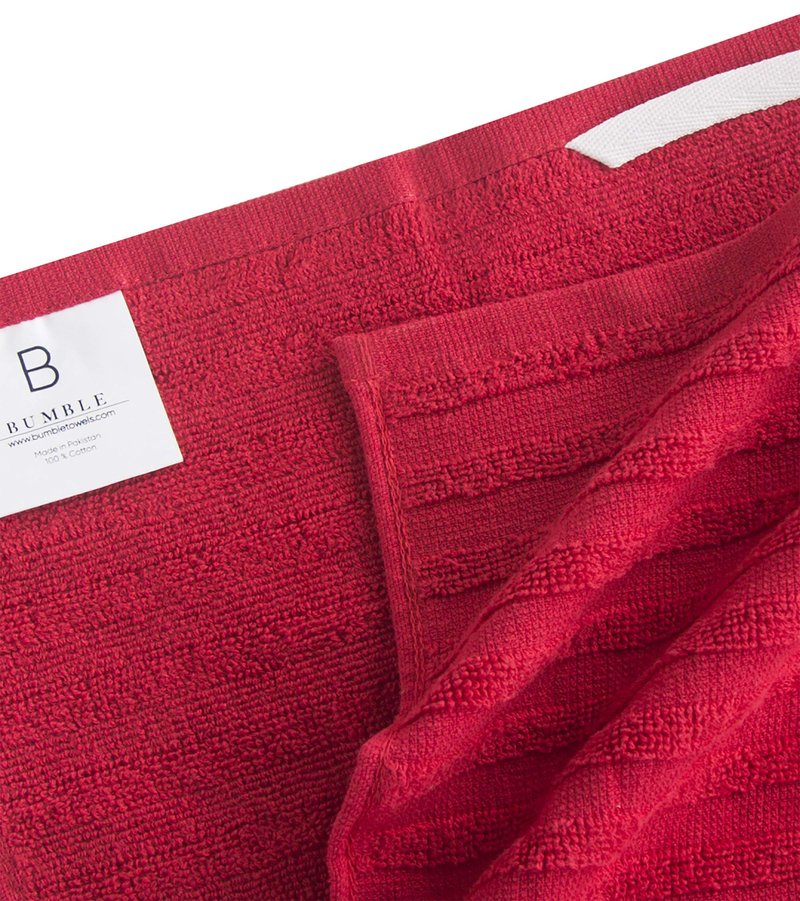 Premium Kitchen Towels (20”x 28”, 6 Pack) | Large Cotton Dish Towels | Flat & Terry Highly Absorbent Kitchen Linen Set with Hanging Loop | Red