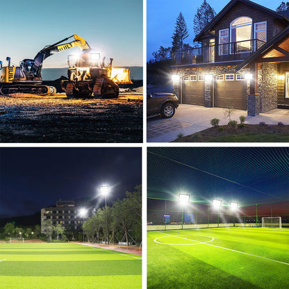 Gopretty 800W LED Flood Light Outdoor,3600W Equivalent Super Bright FloodLight with Plug,80000LM 6000K Daylight White IP66 Waterproof Commercial Lighting for Sports Fields,Courts, Arena, Stadium