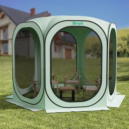 Werph 10x10 Pop Up Screen Tent, Mosquito Net Gazebo, UV Resistant Roof Waterproof Screen Canopy, Quick Setup Outdoor Shelter for Backyard, Patio, Garden, Picnic, Camping and Events, Green
