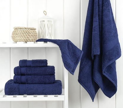 Cotton Paradise 6-Piece Towel Set - 100% Soft Absorbent Turkish Towels | Navy Blue Bath Towels, Hand Towels & Washcloths