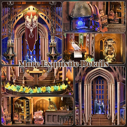 DIY Dollhouse Book Nook Kit with LED Light for Teens and Adults (Magic Admissions Guide)