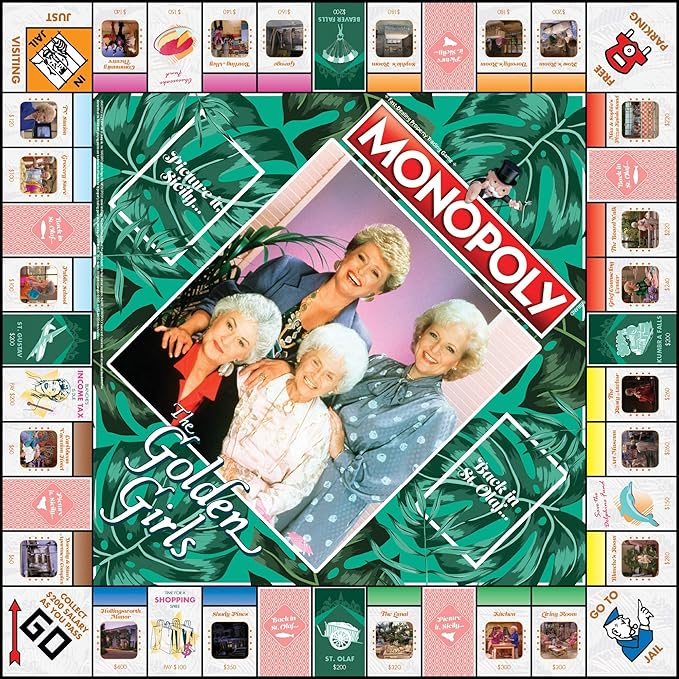 Monopoly: The Golden Girls Board Game | Buy Sell Trade Fan-Favorite Locations | Classic Monopoly Game Featuring Golden Girls TV Show Theme | Officially-Licensed Golden Girls Merchandise