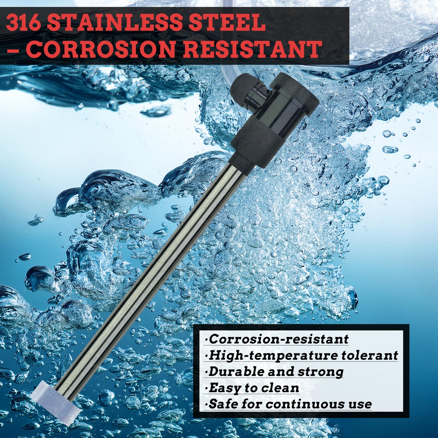 JHAOHEATE 3000W 240V Immersion Water Heater with Temp Control & WiFi Timer – Portable Submersible Heater for Baptistry, Above-Ground Pool, Spa, Inflatable Pool, Baptismal Pool, Bathtub & Hot Tub
