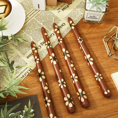 JarThenaAMCS 6Pcs Cielito Lindo Taper Candles 10 Inch Mexican De Barro Floral Decorative Candles Long Unscented Candle Sticks for Cinco De Mayo Party Favor Gifts Home Table Decor