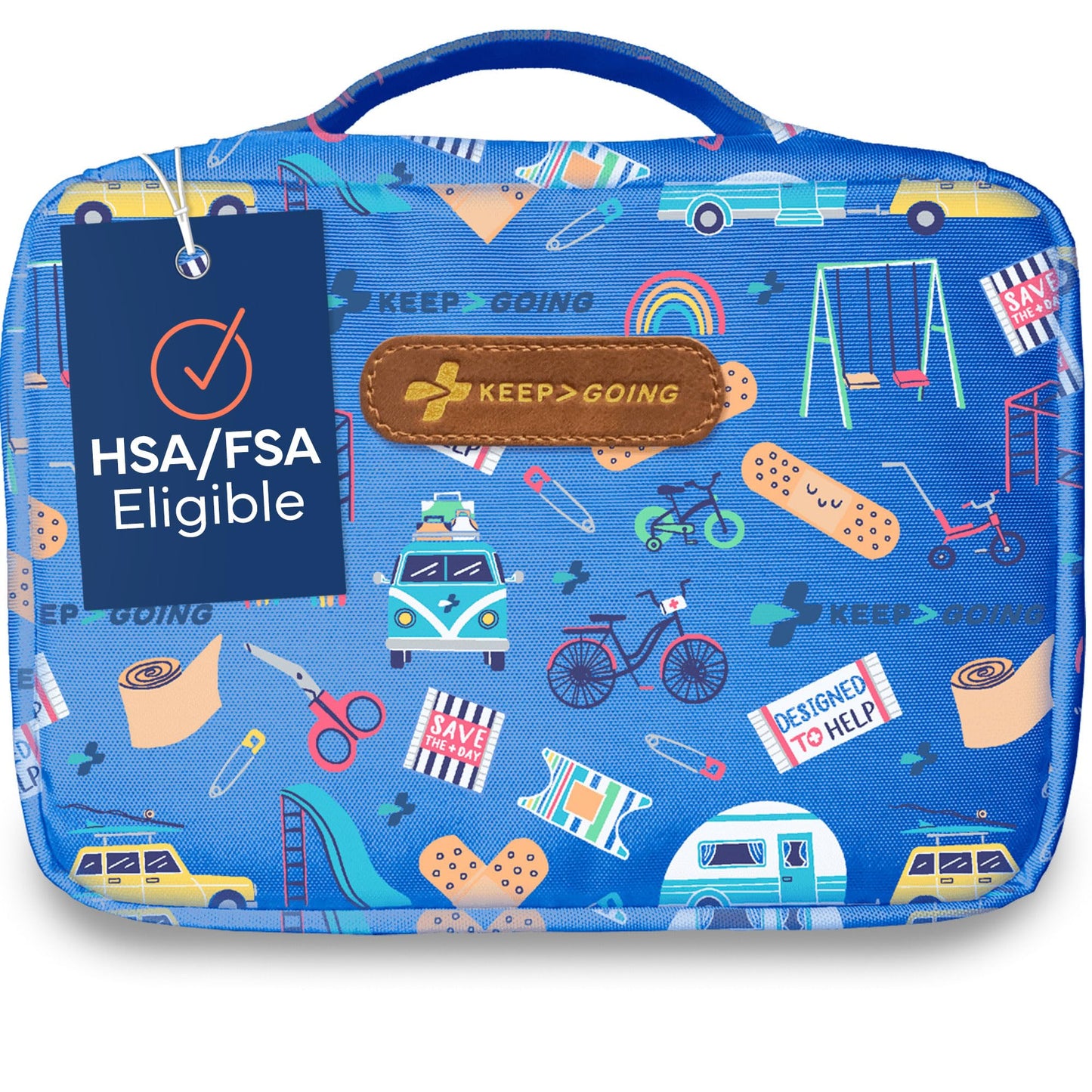 Keep Going Travel First Aid Kit Bundle of 2 Kits, First Aid Kit for Car, Home, Dorm, & Boat with Latex-Free Bandages – Travel Kit Bundle for Families