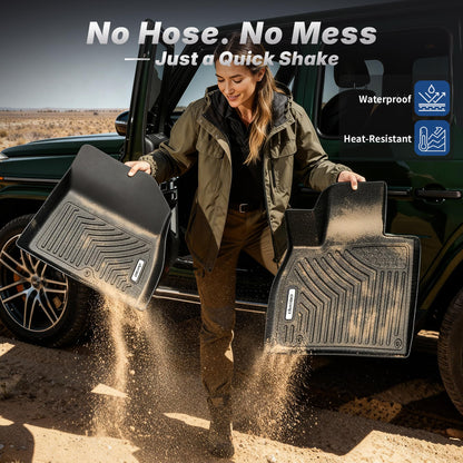 OEDRO Floor Mats Fit for 2015-2026 Ford F150 and 2022-2026 F-150 Lightning SuperCrew Cab, w/o Fold Flat Storage, TPE Precision Fit F150 Accessories Car Mats All-Weather Protection Liner