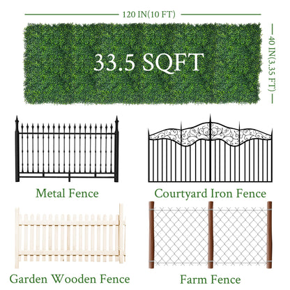 DOPGIB Artificial Ivy Privacy Fence Screen:40"x 120" (34 SQFT) 4-Layer Leaf UV-Anti Faux Greenery Boxwood Backdrop Ivy Vine Leaf Fence Panels for Outdoor, Indoor, Garden,Backyard and Decor