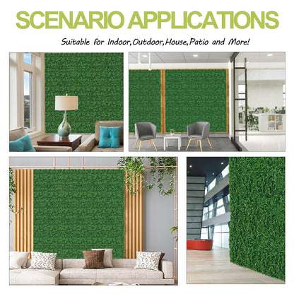AOKIE 48x120 in Artificial Grass Roll Wall(40 sq ft), Boxwood Hedge Wall Panels UV-Anti Grass Backdrop Wall Decor, Greenery Privacy Hedge Screen for Indoor Outdoor Patio Balcony, Party Garden Fence