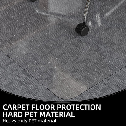 KAISLE Office Chair Mat for Carpet, 32x48 Heavy Duty Clear Plastic Rolling Chair Mat for Carpet Floor, Under Computer Desk Chair Floor Mats Protector Carpeted Floors