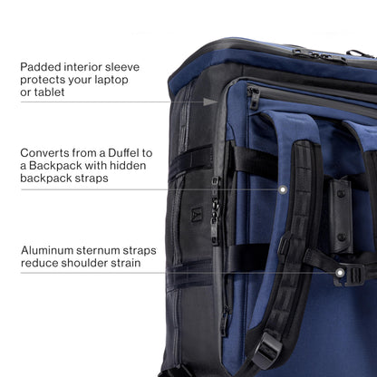 Travelpro Altitude Convertible Duffel/Backpack 56L, Water Resistant, Work, Business, Men and Women, Aviator Navy