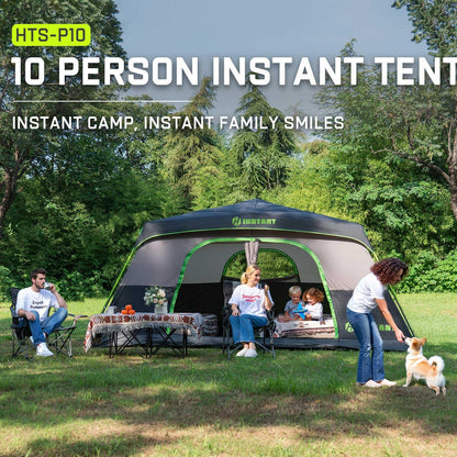 HINSTANT 4/6/8/10 Person Instant Tent, Waterproof Pop Up Tents for Camping with Rainfly, 60 Seconds Easy Setup, Automatic Cabin Tent for Family Camping with Expandable Carry Bag & Upgraded Ventilation