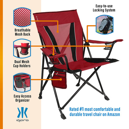 Kijaro Dual Lock Portable Camping Chair Bundle - Versatile Folding Chair, Sports Chair, Outdoor Chair & Lawn Chair