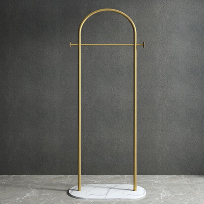BUZUEY Freestanding Clothing Rack with Marble Base,Modern Gold Arch Garment Rack for Small Spaces,Sturdy Metal Coat Rack,Clothes Racks for Hanging Clothes in Bedroom,Closet,Entryway,Boutique Display